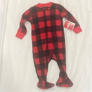 NEW Baby Infant 3-6m Christmas Holiday Pajamas Red Buffalo Plaid
